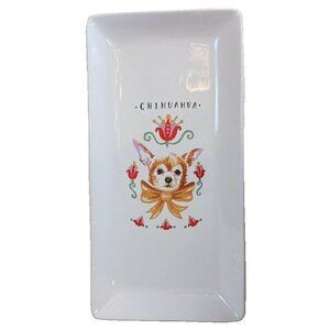 M Studio Magenta Early Rae Dunn? Chihuahua Food Tray Serving Platter Dog #SB